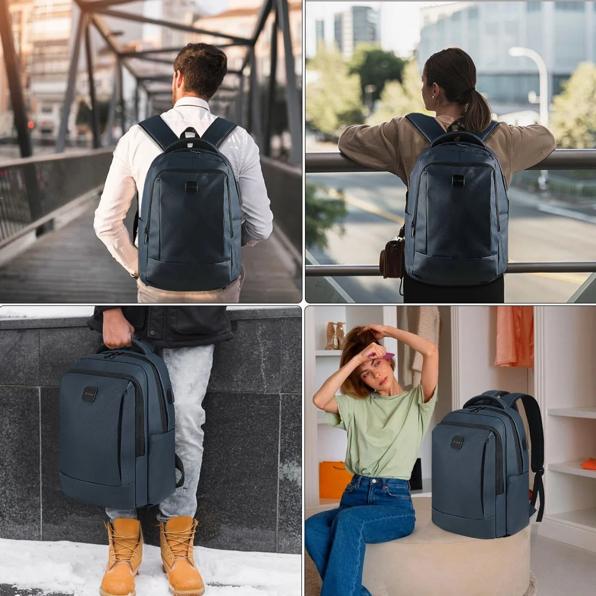 NEW YORK XPRESS Travel Backpack, Waterproof Laptop Backpack With USB Charger Port, 18inch College Computer Backpack Carry On Business Backpack for Men & Women