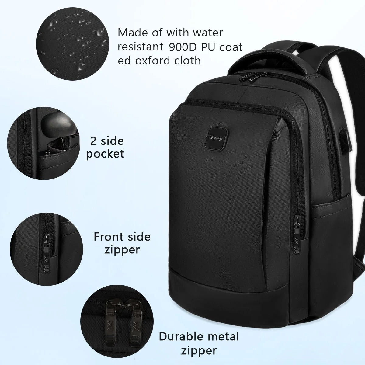 NEW YORK XPRESS Travel Backpack, Waterproof Laptop Backpack With USB Charger Port, 18inch College Computer Backpack Carry On Business Backpack for Men & Women