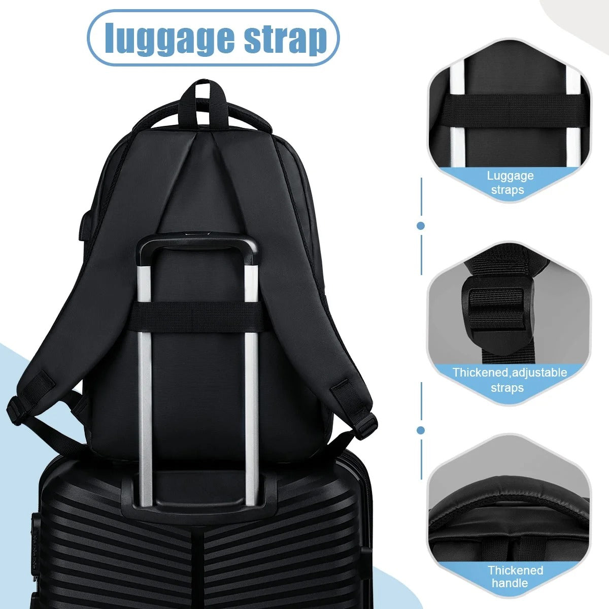 NEW YORK XPRESS Travel Backpack, Waterproof Laptop Backpack With USB Charger Port, 18inch College Computer Backpack Carry On Business Backpack for Men & Women