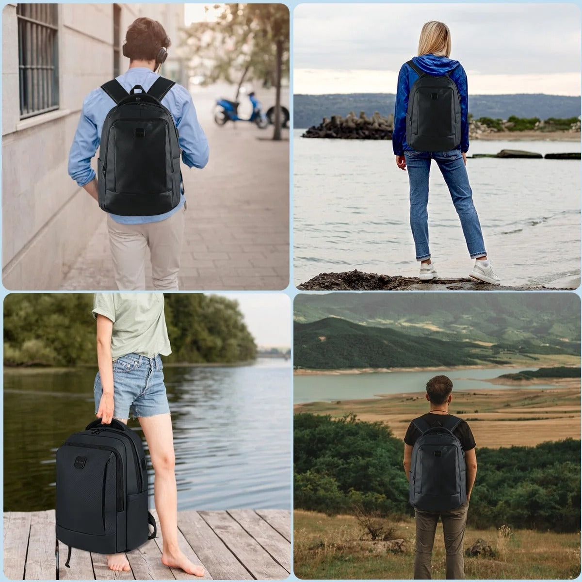 NEW YORK XPRESS Travel Backpack, Waterproof Laptop Backpack With USB Charger Port, 18inch College Computer Backpack Carry On Business Backpack for Men & Women