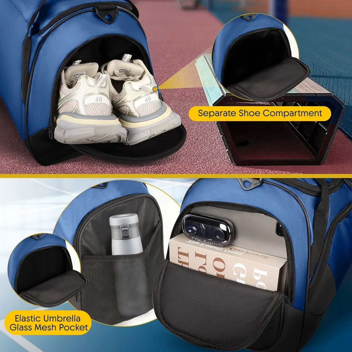 NEW YORK XPRESS LX-238 Gym Duffel Bag, Shoe Compartment, Adjustable Strap