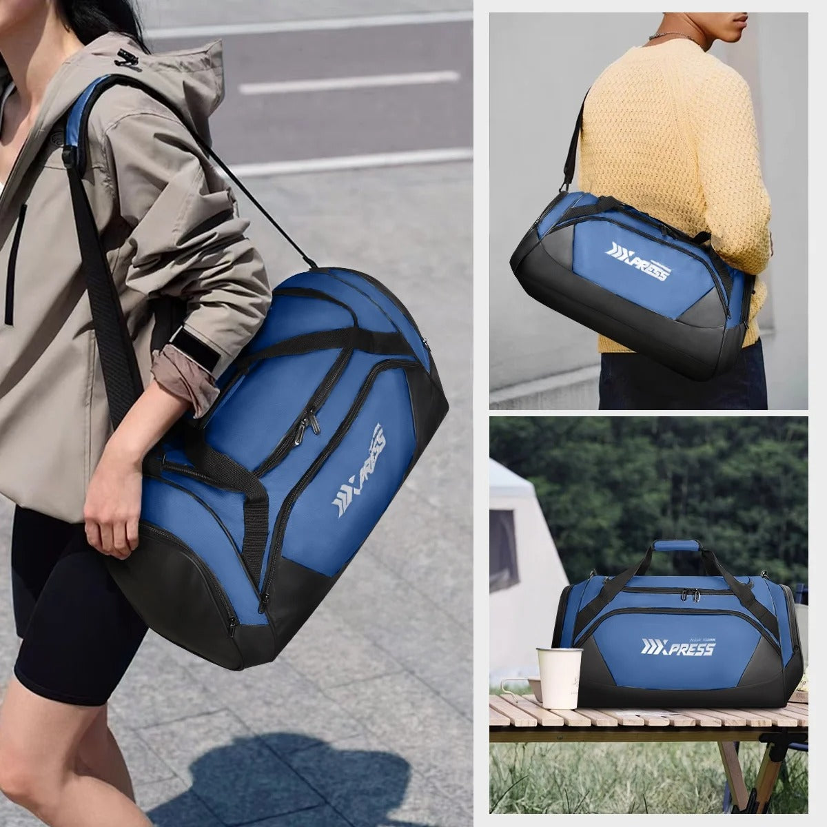 NEW YORK XPRESS LX-238 Gym Duffel Bag, Shoe Compartment, Adjustable Strap