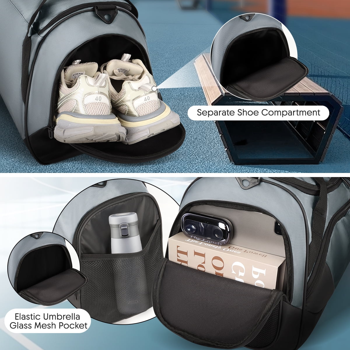 NEW YORK XPRESS LX-238 Gym Duffel Bag, Shoe Compartment, Adjustable Strap