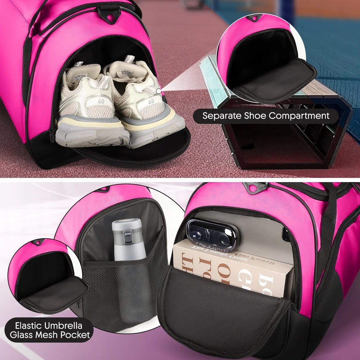 NEW YORK XPRESS LX-238 Gym Duffel Bag, Shoe Compartment, Adjustable Strap