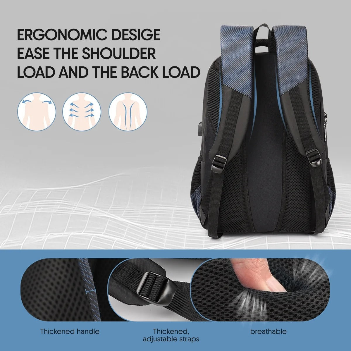 NEW YORK XPRESS HB-2116 Large Travel Backpack, 20" Laptop Backpack with Charging Port, Lightweight Computer Backpack Work Business College Book Bag for Men Women
