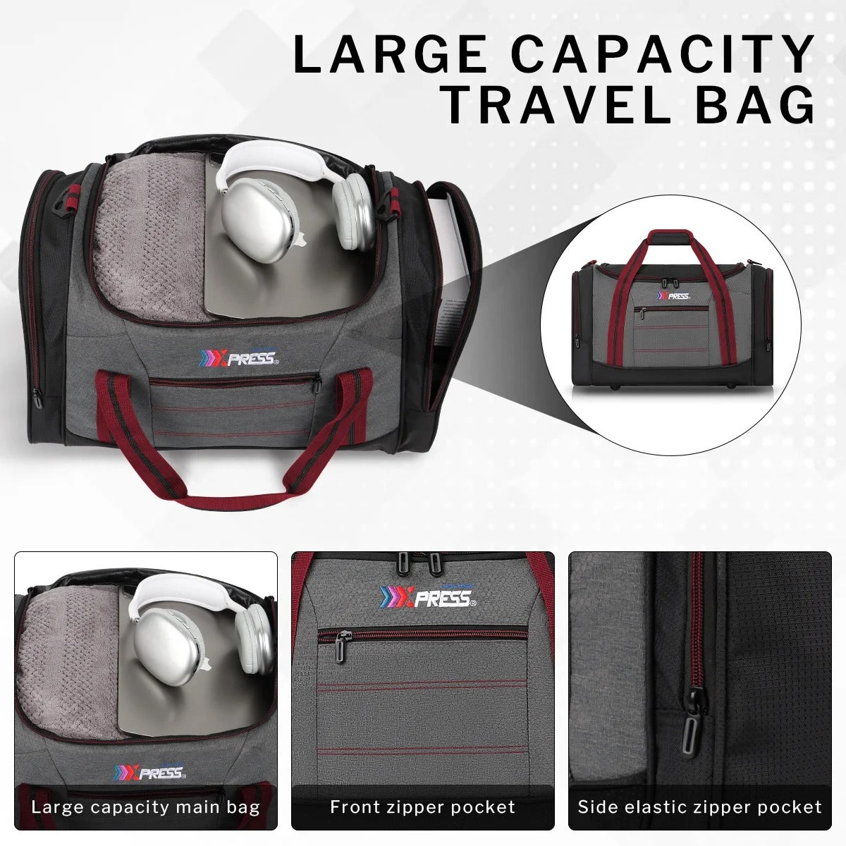 20" Travel Duffel Bags for Women Men,45L Foldable Sports Gym Bag with Adjustable Strap,Lightweight & Tear Resistant Weekender Overnight Bag for Yoga Beach Short Trip