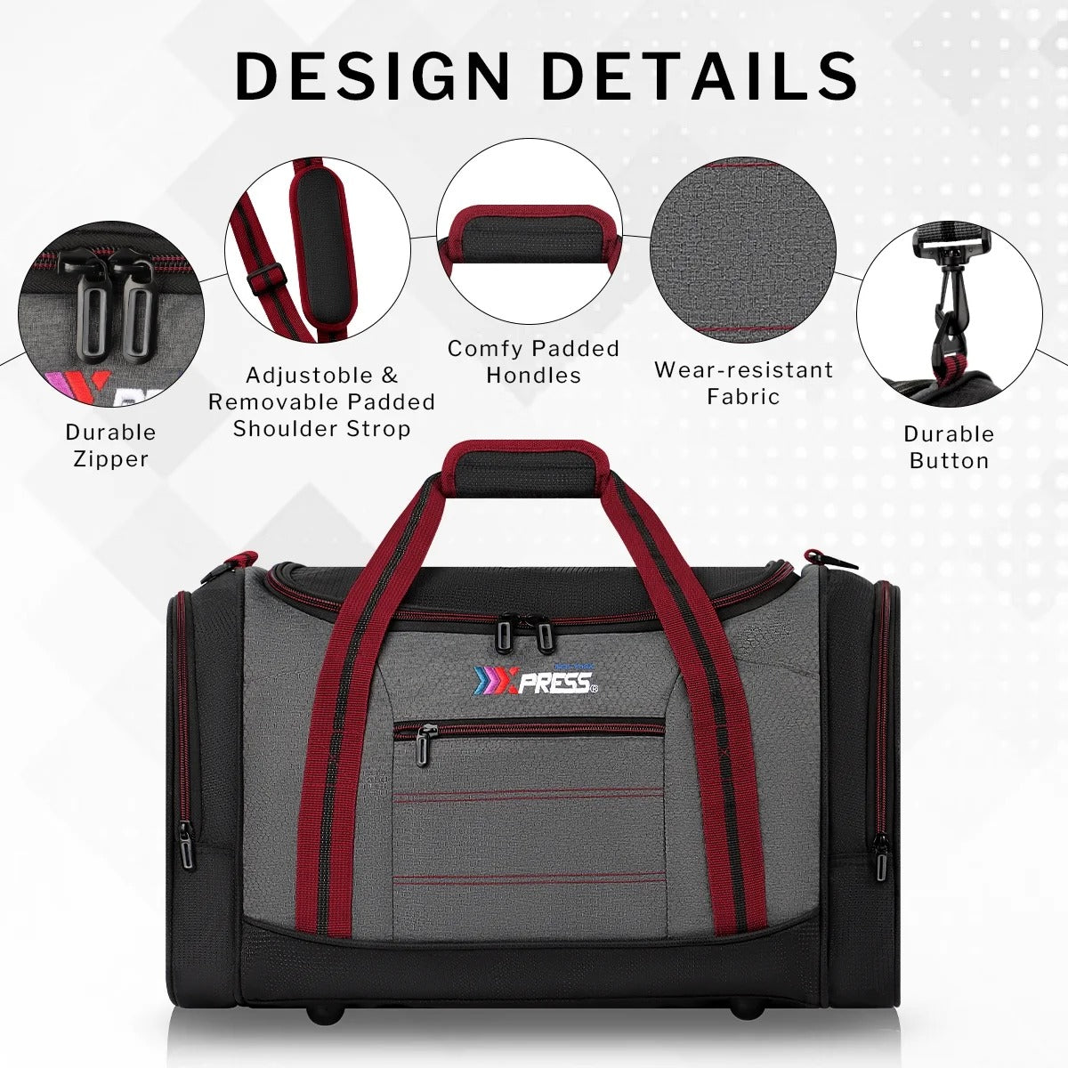 20" Travel Duffel Bags for Women Men,45L Foldable Sports Gym Bag with Adjustable Strap,Lightweight & Tear Resistant Weekender Overnight Bag for Yoga Beach Short Trip