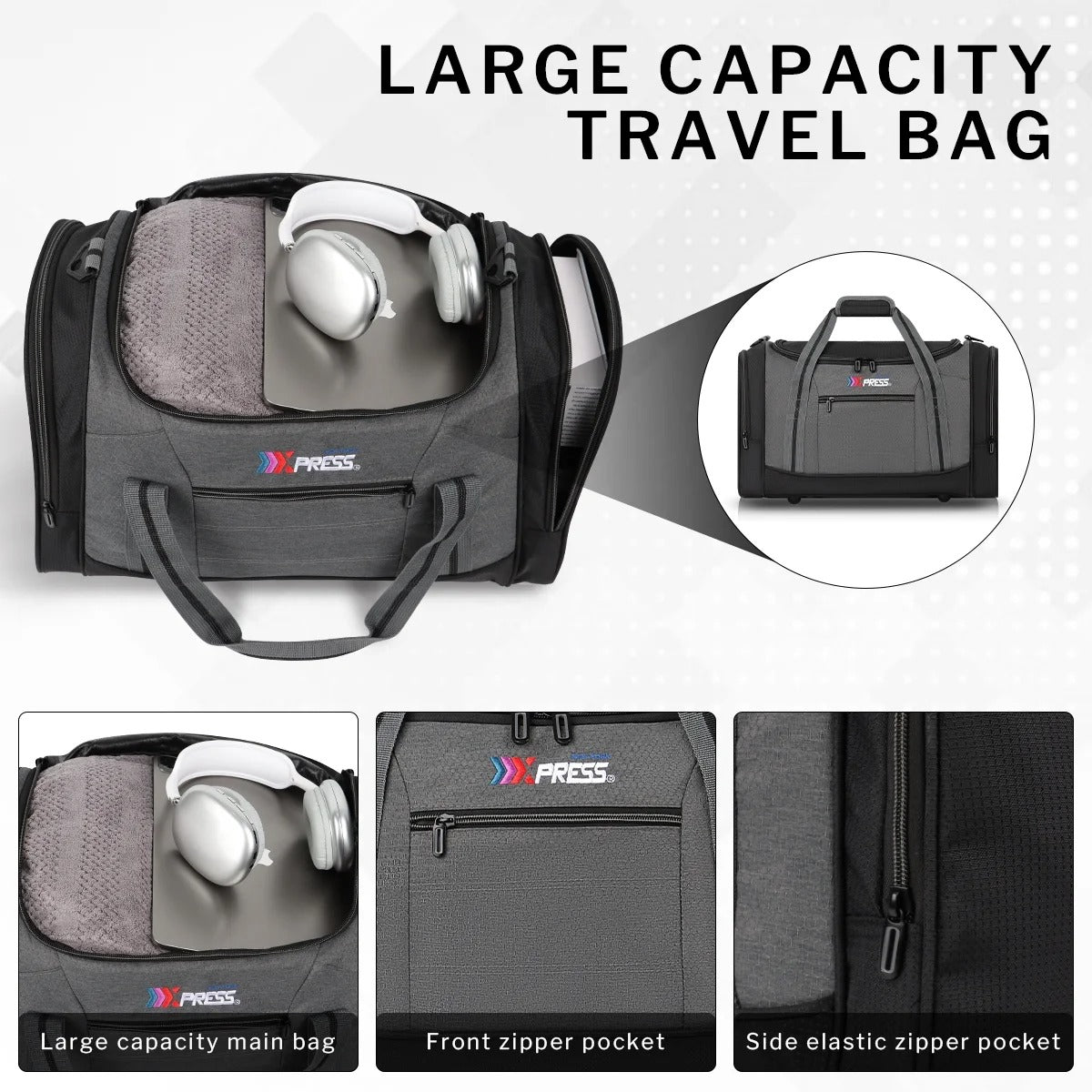 20" Travel Duffel Bags for Women Men,45L Foldable Sports Gym Bag with Adjustable Strap,Lightweight & Tear Resistant Weekender Overnight Bag for Yoga Beach Short Trip