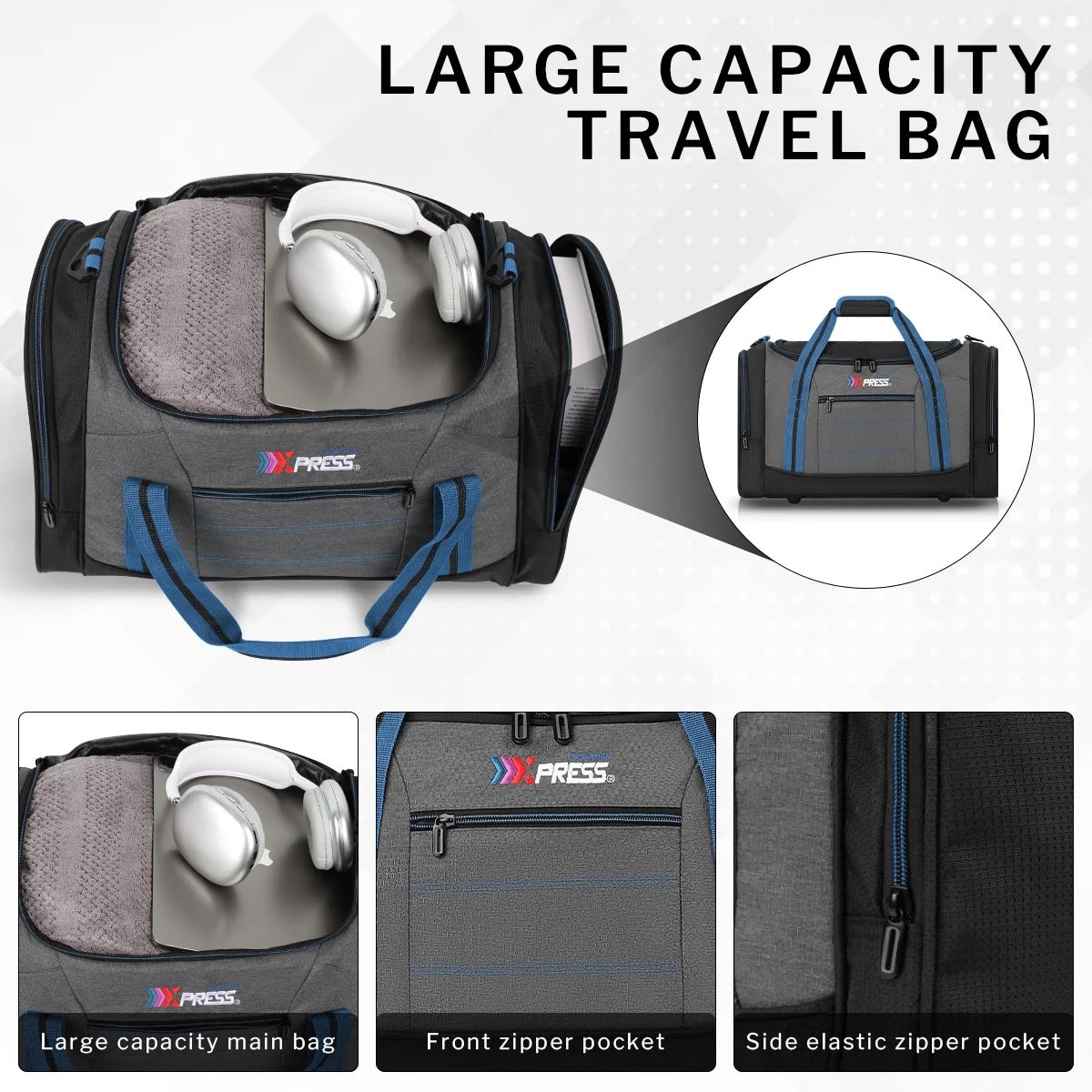 20" Travel Duffel Bags for Women Men,45L Foldable Sports Gym Bag with Adjustable Strap,Lightweight & Tear Resistant Weekender Overnight Bag for Yoga Beach Short Trip