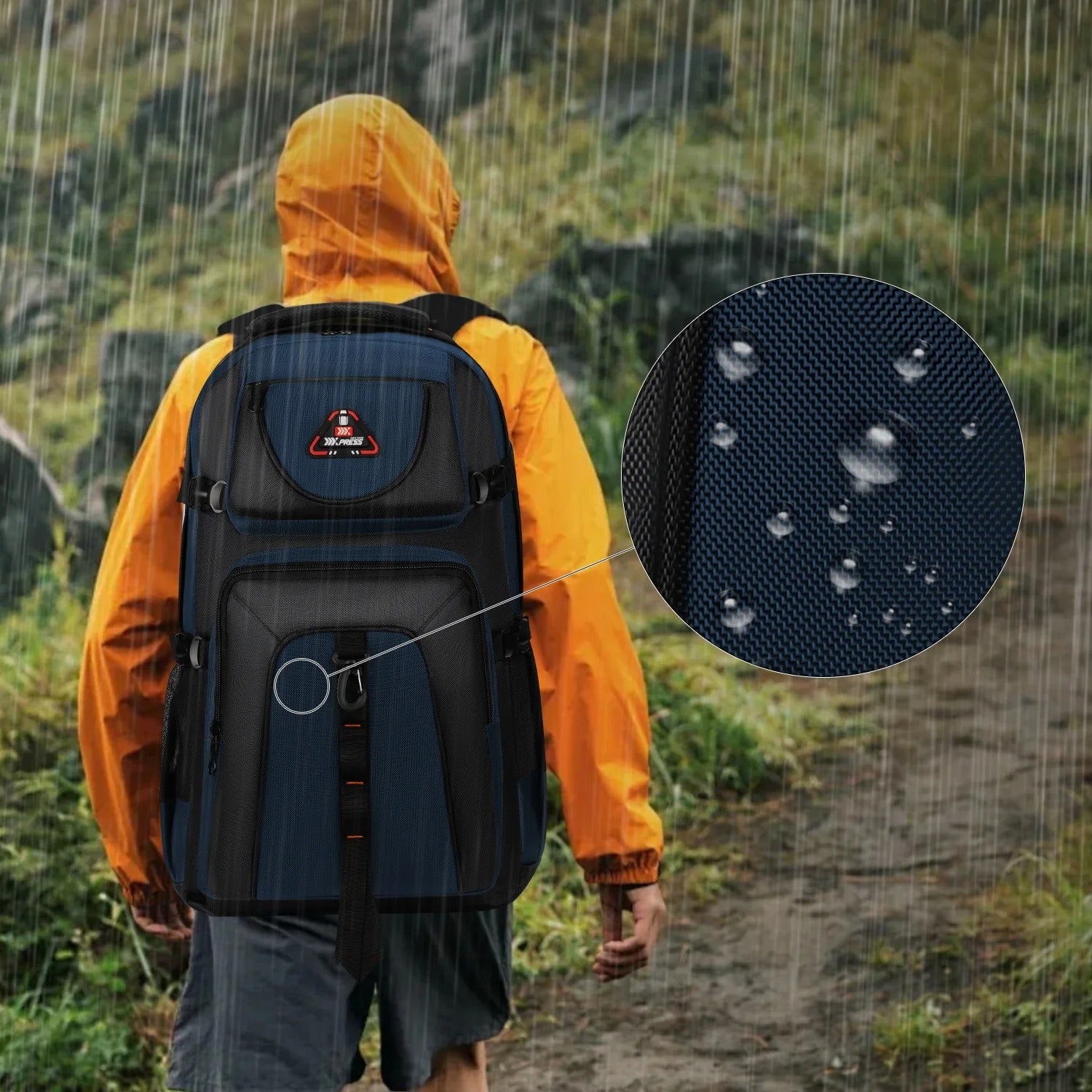 NEW YORK XPRESS 40L Travel Backpacks for Men Women, Water Resistant Anti-Theft Hiking Backpack Airplane Approved, Lightweight Outdoor Camping Backpack Molle Daypack