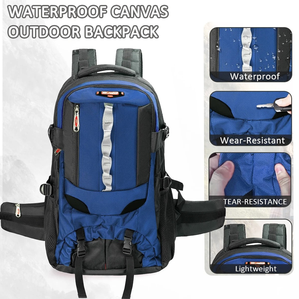 NEW YORK XPRESS BP-8603 Hiking Backpack, Water Resistant, For Outdoor Travel, Lightweight Polyester Bag 22"