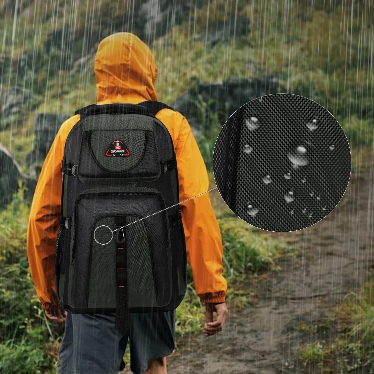 NEW YORK XPRESS 40L Travel Backpacks for Men Women, Water Resistant Anti-Theft Hiking Backpack Airplane Approved, Lightweight Outdoor Camping Backpack Molle Daypack