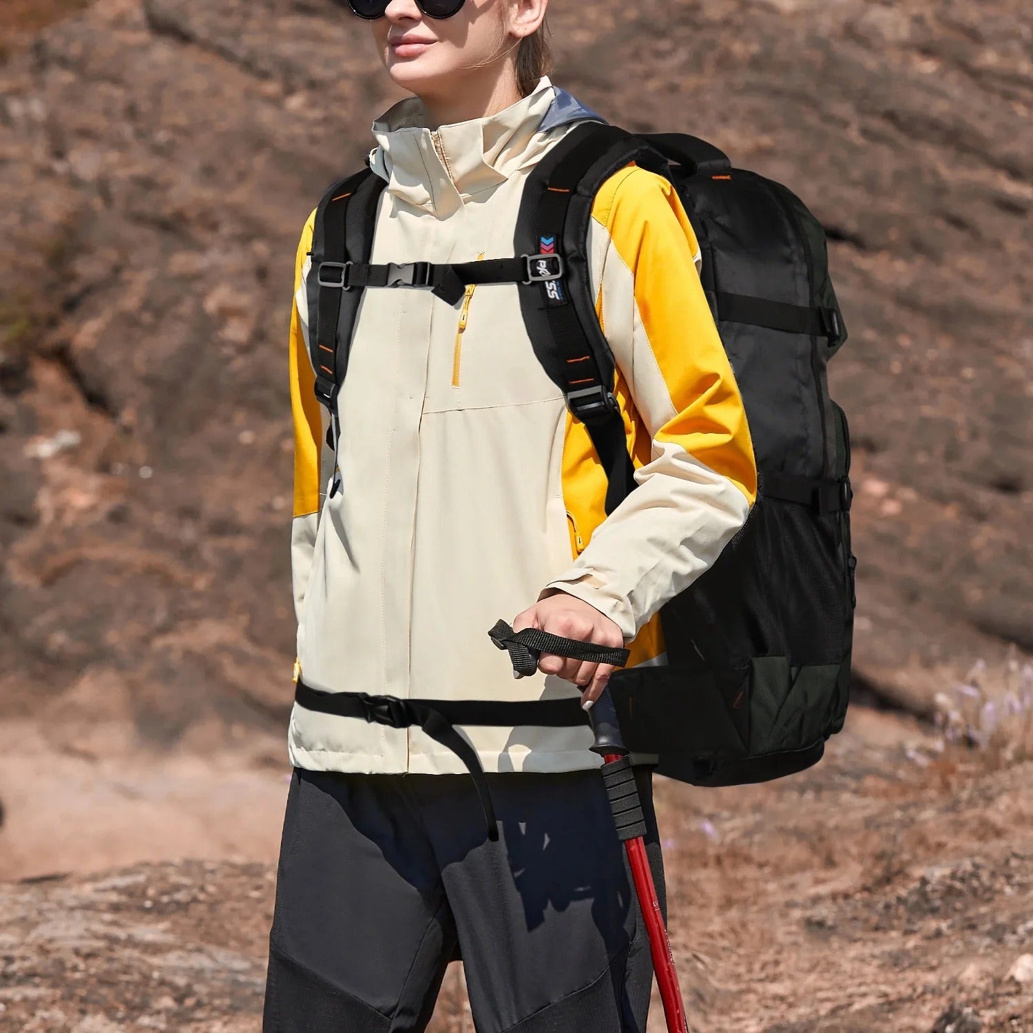 NEW YORK XPRESS 40L Travel Backpacks for Men Women, Water Resistant Anti-Theft Hiking Backpack Airplane Approved, Lightweight Outdoor Camping Backpack Molle Daypack