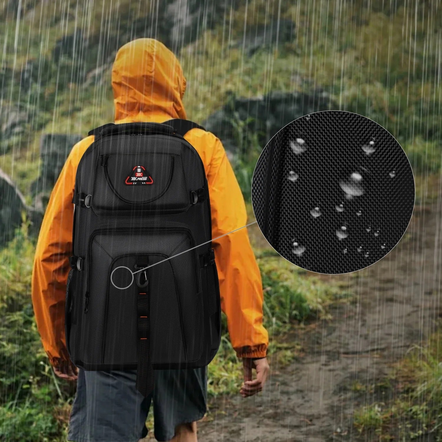 NEW YORK XPRESS 40L Travel Backpacks for Men Women, Water Resistant Anti-Theft Hiking Backpack Airplane Approved, Lightweight Outdoor Camping Backpack Molle Daypack