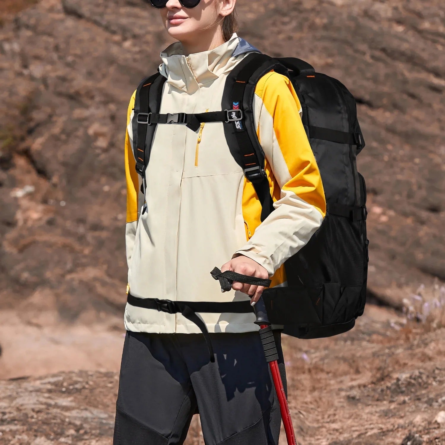 NEW YORK XPRESS 40L Travel Backpacks for Men Women, Water Resistant Anti-Theft Hiking Backpack Airplane Approved, Lightweight Outdoor Camping Backpack Molle Daypack