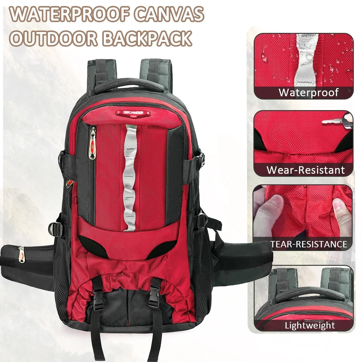 NEW YORK XPRESS BP-8603 Hiking Backpack, Water Resistant, For Outdoor Travel, Lightweight Polyester Bag 22"