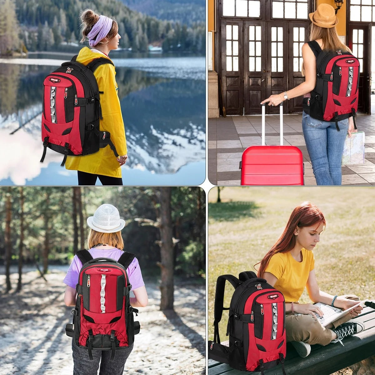 NEW YORK XPRESS BP-8603 Hiking Backpack, Water Resistant, For Outdoor Travel, Lightweight Polyester Bag 22"