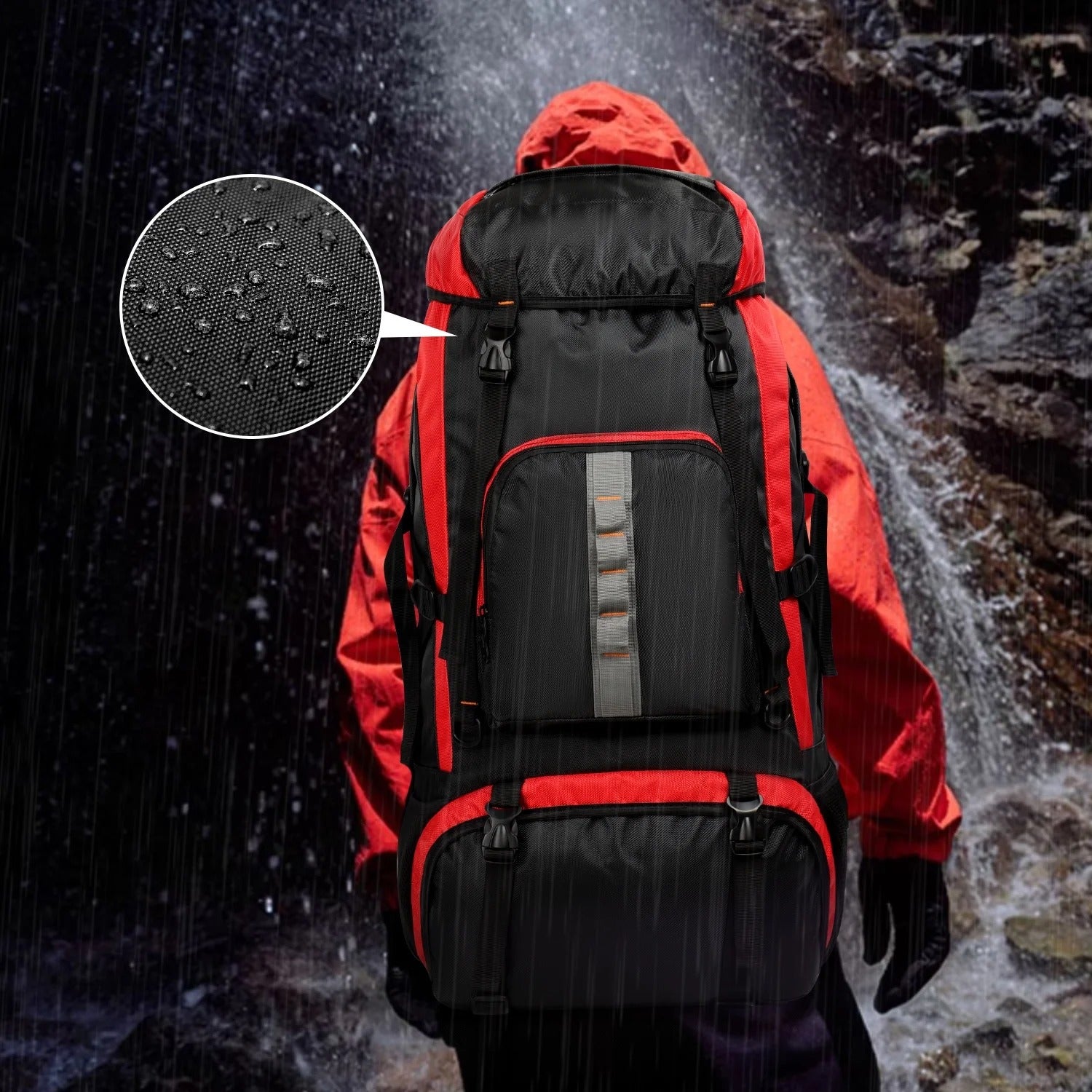 NEW YORK XPRESS 63L Hiking Backpack, Large Capacity Waterproof Camping Backpacking Backpack, Lightweight Outdoor Sport Rucksack Travel Backpack for Men Women