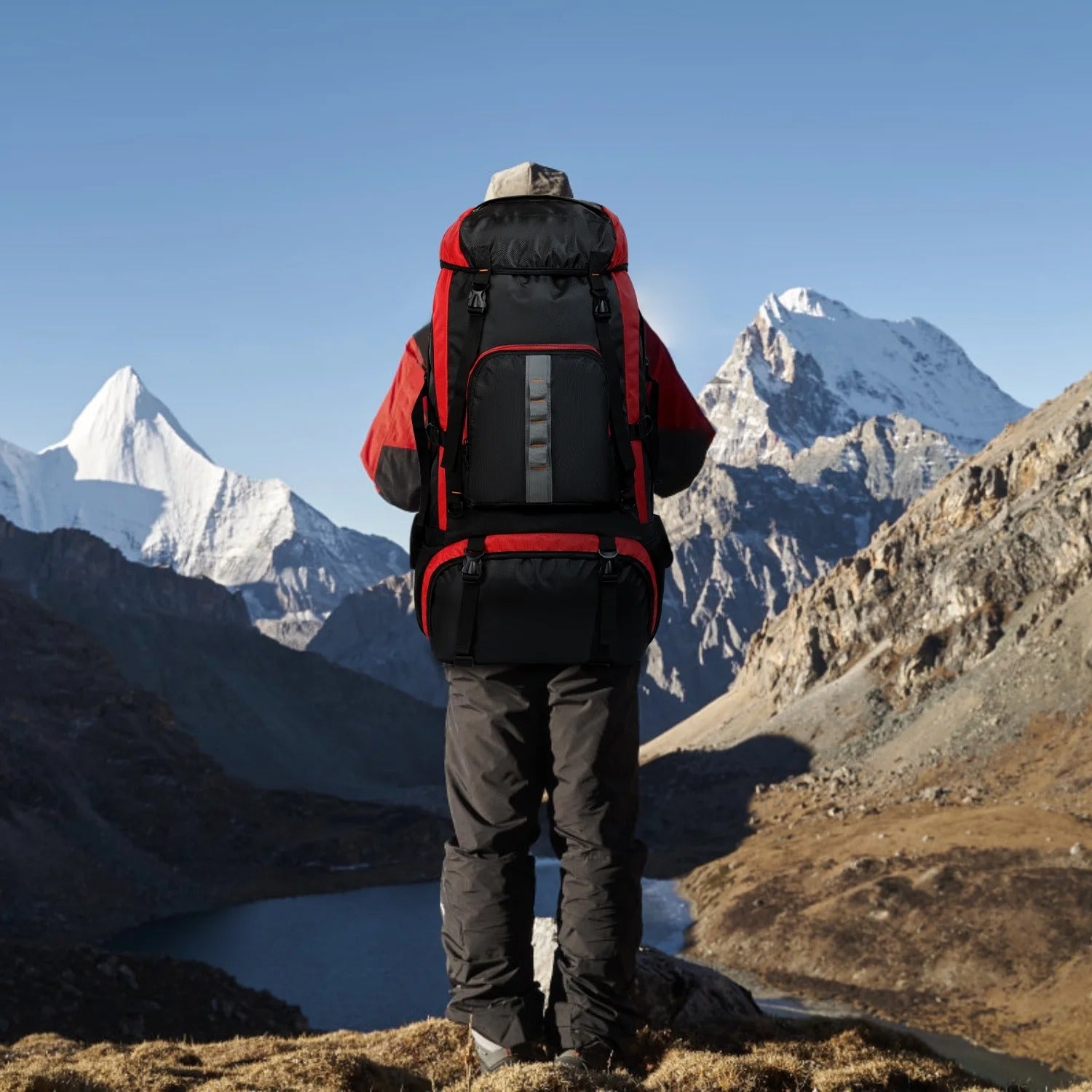 NEW YORK XPRESS 63L Hiking Backpack, Large Capacity Waterproof Camping Backpacking Backpack, Lightweight Outdoor Sport Rucksack Travel Backpack for Men Women