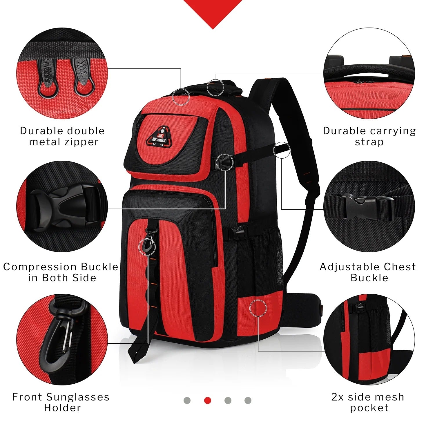 NEW YORK XPRESS 40L Travel Backpacks for Men Women, Water Resistant Anti-Theft Hiking Backpack Airplane Approved, Lightweight Outdoor Camping Backpack Molle Daypack