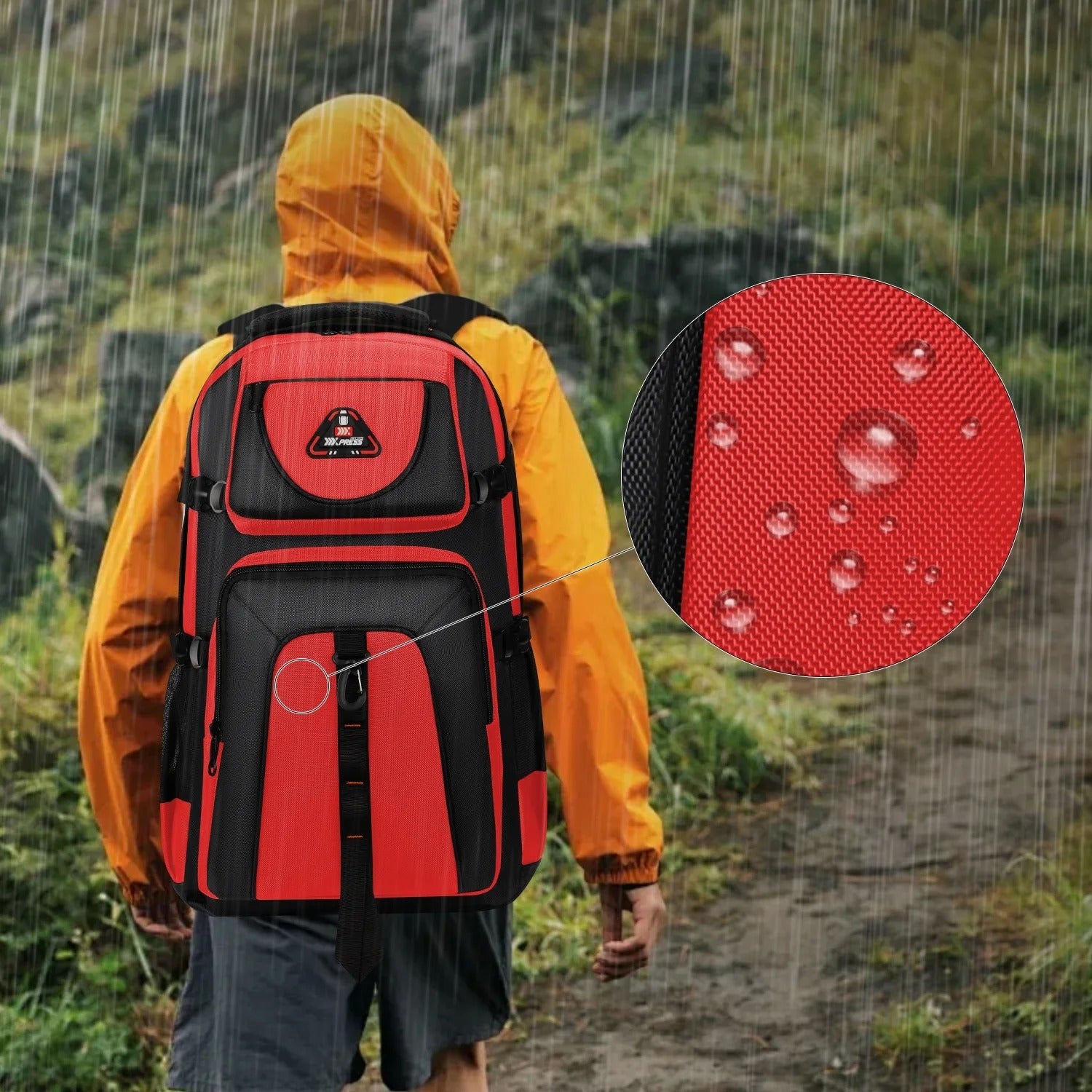 NEW YORK XPRESS 40L Travel Backpacks for Men Women, Water Resistant Anti-Theft Hiking Backpack Airplane Approved, Lightweight Outdoor Camping Backpack Molle Daypack