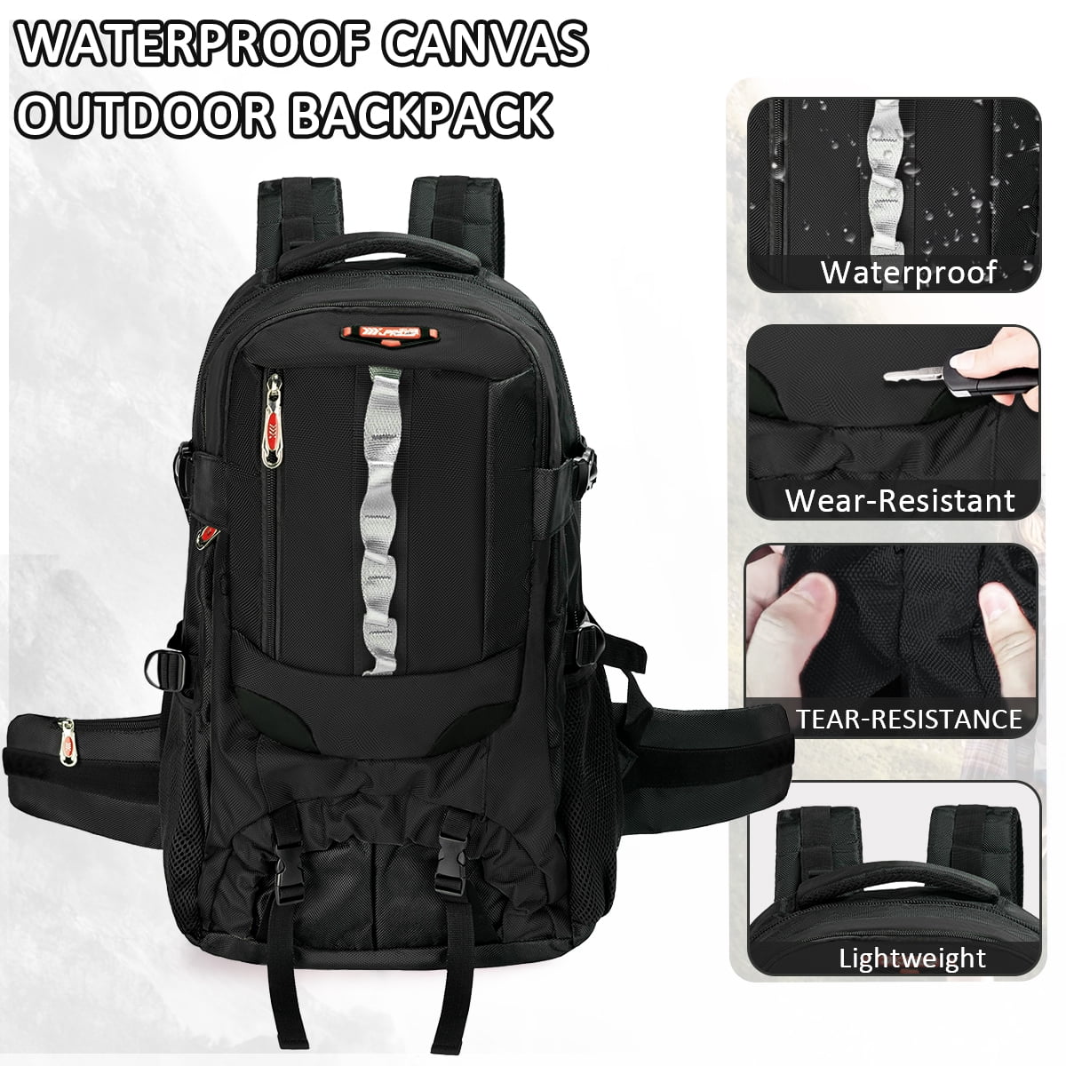 NEW YORK XPRESS BP-8603 Hiking Backpack, Water Resistant, For Outdoor Travel, Lightweight Polyester Bag 22"