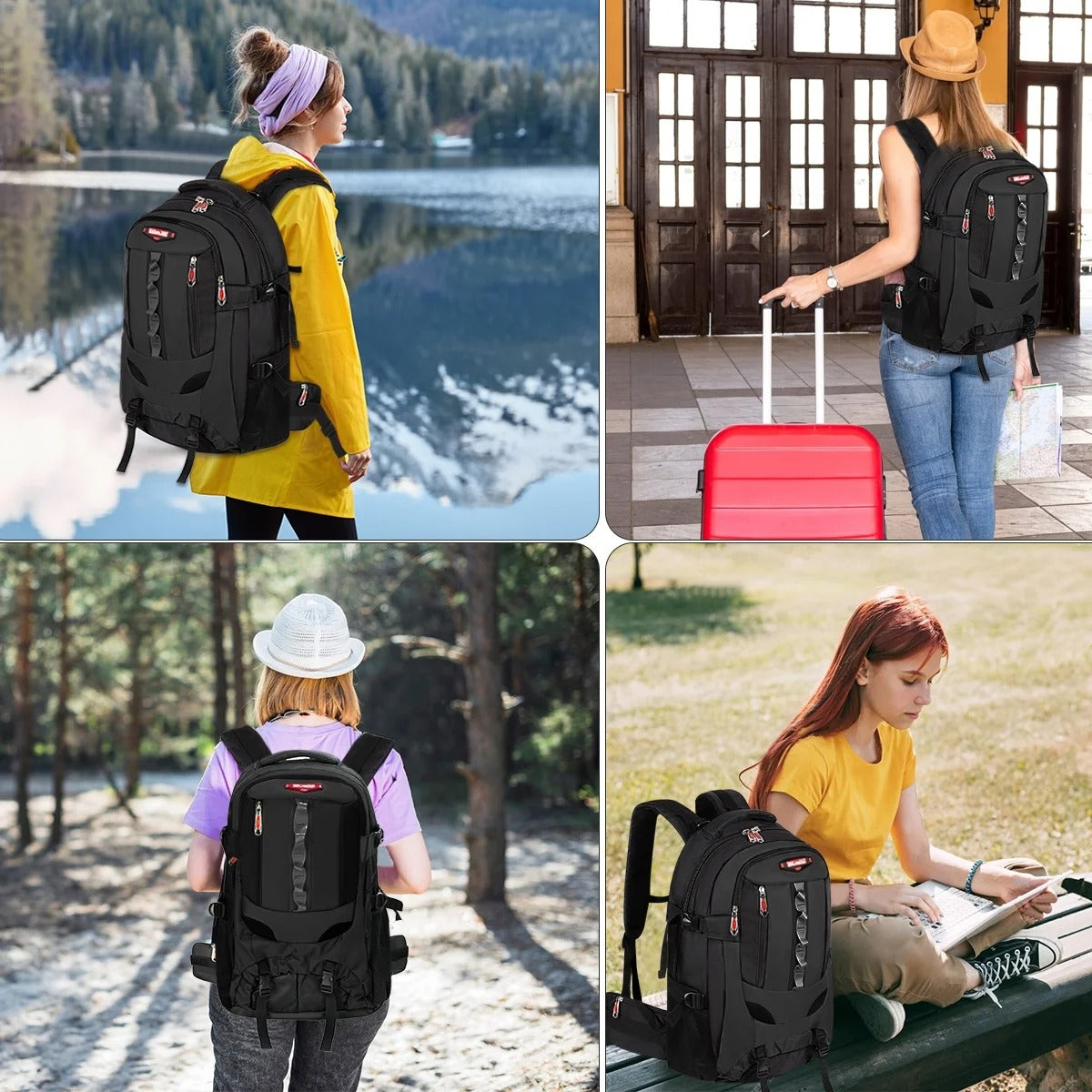 NEW YORK XPRESS BP-8603 Hiking Backpack, Water Resistant, For Outdoor Travel, Lightweight Polyester Bag 22"