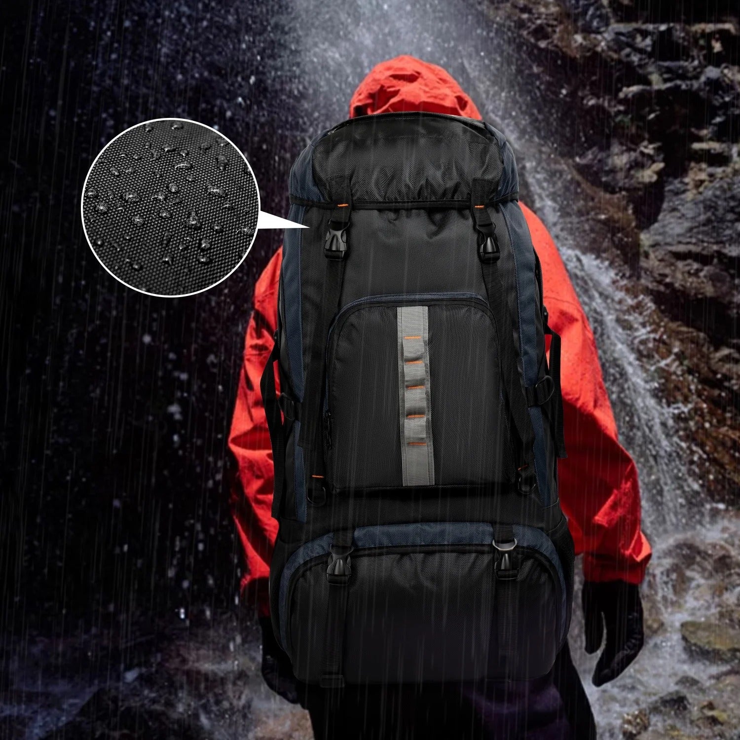 NEW YORK XPRESS 63L Hiking Backpack, Large Capacity Waterproof Camping Backpacking Backpack, Lightweight Outdoor Sport Rucksack Travel Backpack for Men Women