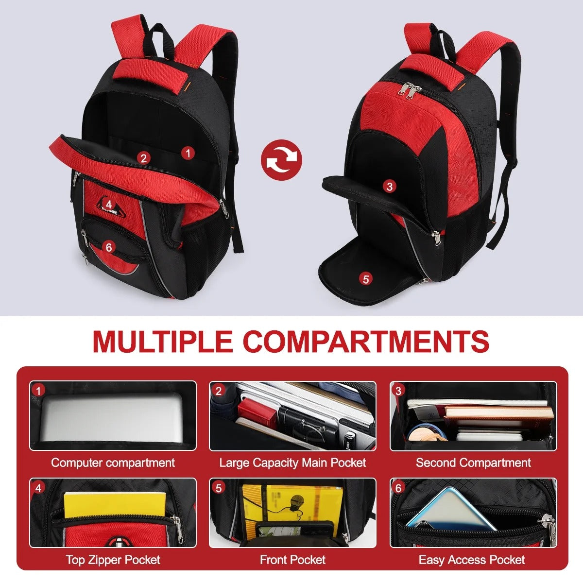 NEW YORK XPRESS BP-06512 Extra Large 50L, Travel Backpack, with Multi-Pocket, 21"