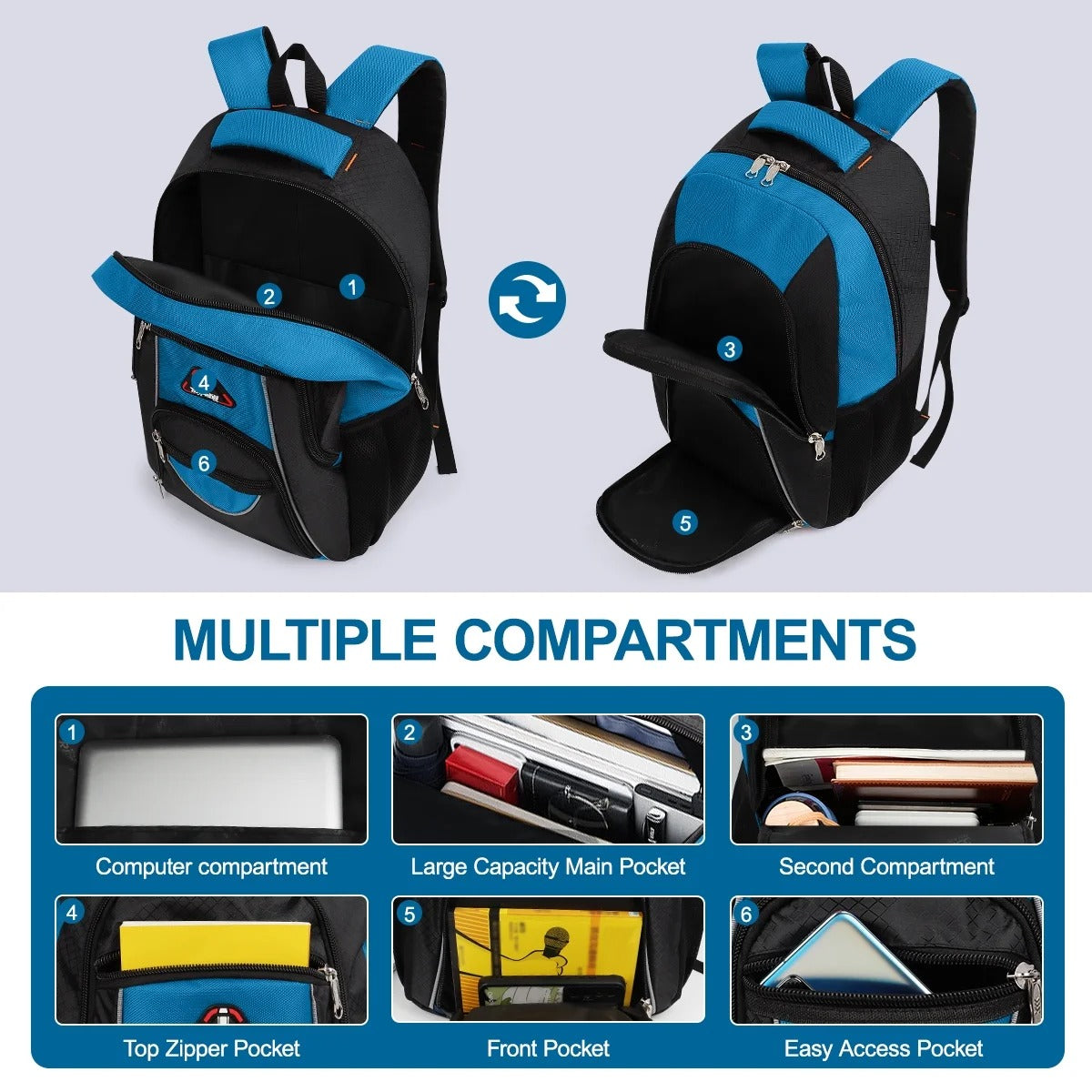 NEW YORK XPRESS BP-06512 Extra Large 50L, Travel Backpack, with Multi-Pocket, 21"