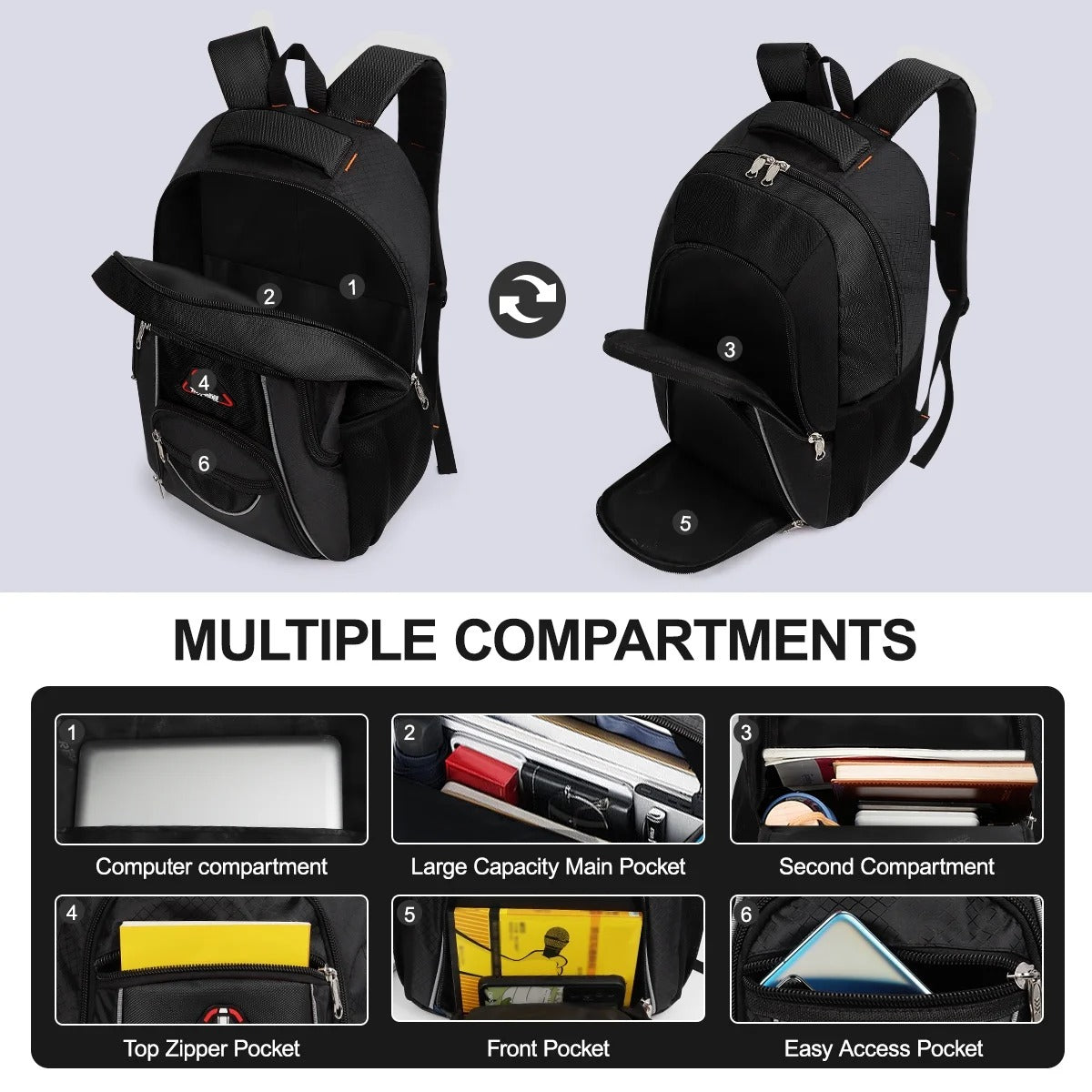 NEW YORK XPRESS BP-06512 Extra Large 50L, Travel Backpack, with Multi-Pocket, 21"
