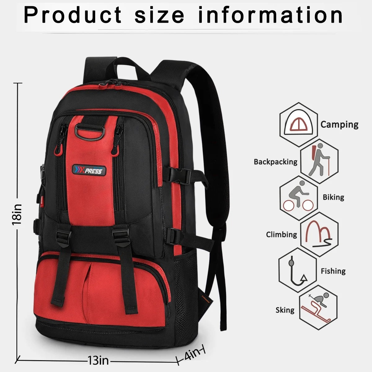 NEW YORK XPRESS A12 Travel Backpack with Multi-Pocket, 17.3 inch Laptop fit, Water Resistant 18"