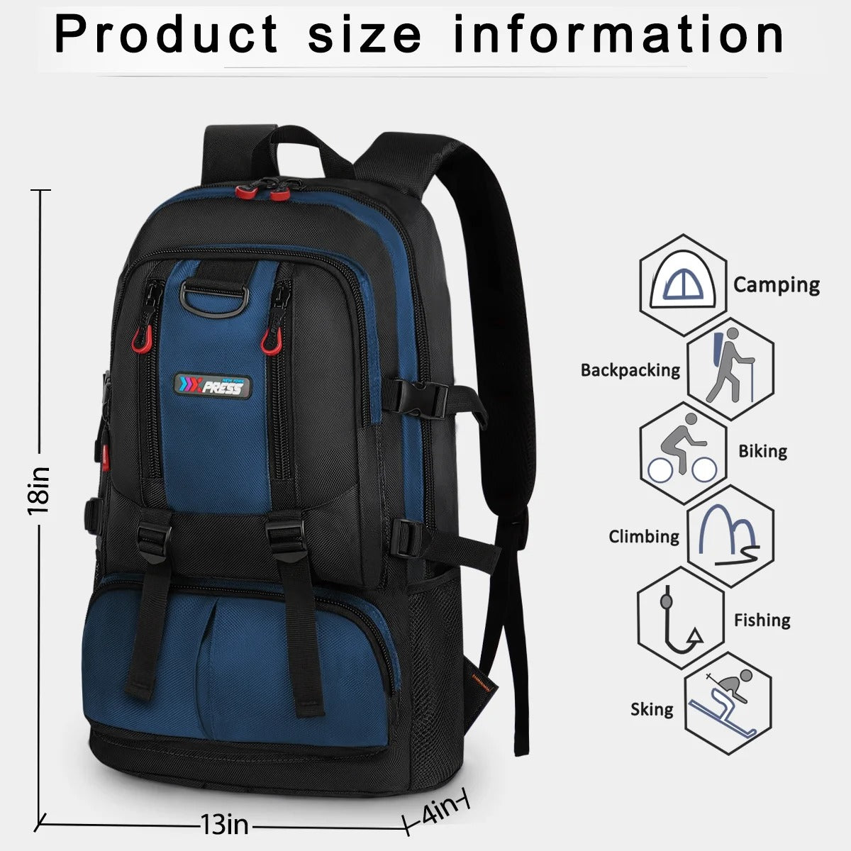 NEW YORK XPRESS A12 Travel Backpack with Multi-Pocket, 17.3 inch Laptop fit, Water Resistant 18"