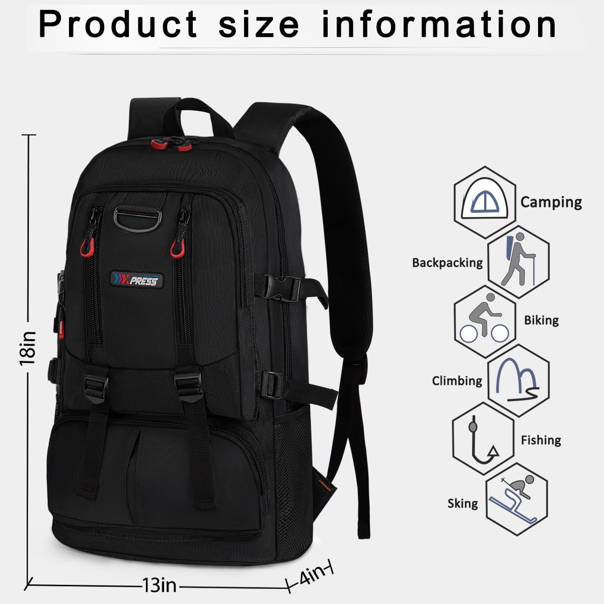 NEW YORK XPRESS A12 Travel Backpack with Multi-Pocket, 17.3 inch Laptop fit, Water Resistant 18"