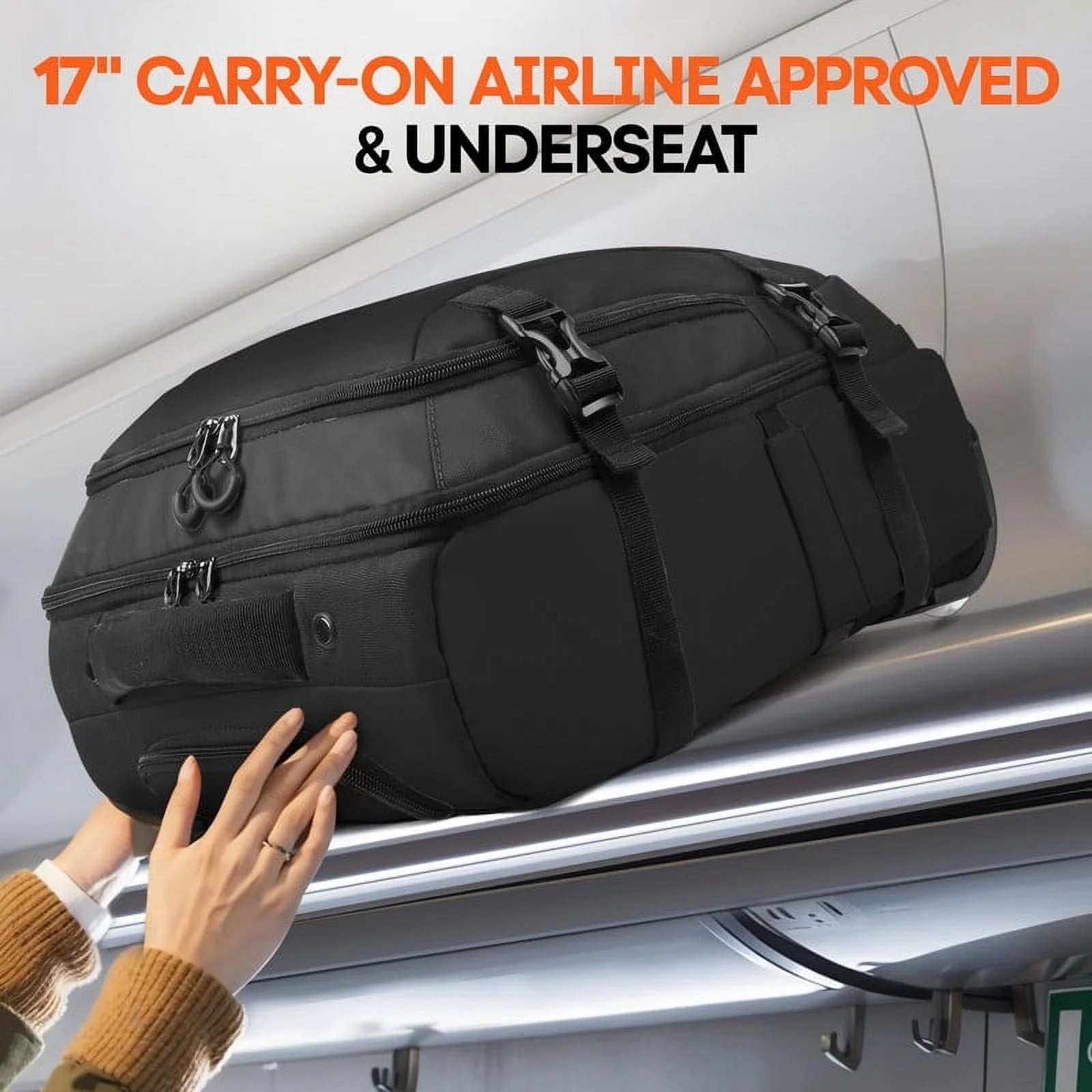 NEW YORK XPRESS 17" Underseat Carry on Luggage Airplane Approved,Water Repellent Softside Travel Suitcase,Lightweight Small Rolling Personal Item Luggage for Short Trip