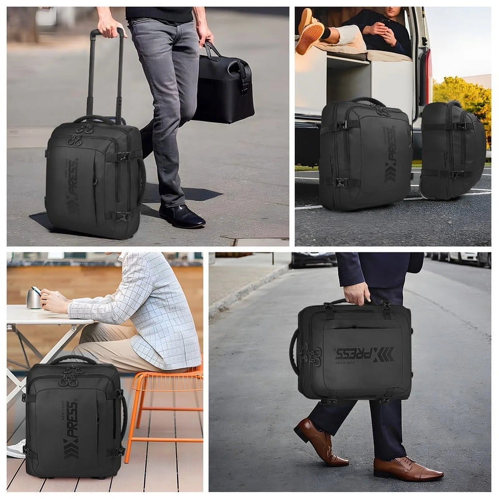 NEW YORK XPRESS 17" Underseat Carry on Luggage Airplane Approved,Water Repellent Softside Travel Suitcase,Lightweight Small Rolling Personal Item Luggage for Short Trip