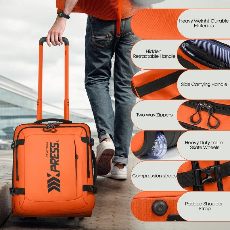 NEW YORK XPRESS 17" Underseat Carry on Luggage Airplane Approved,Water Repellent Softside Travel Suitcase,Lightweight Small Rolling Personal Item Luggage for Short Trip