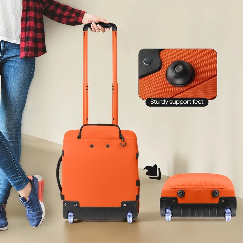 NEW YORK XPRESS 17" Underseat Carry on Luggage Airplane Approved,Water Repellent Softside Travel Suitcase,Lightweight Small Rolling Personal Item Luggage for Short Trip