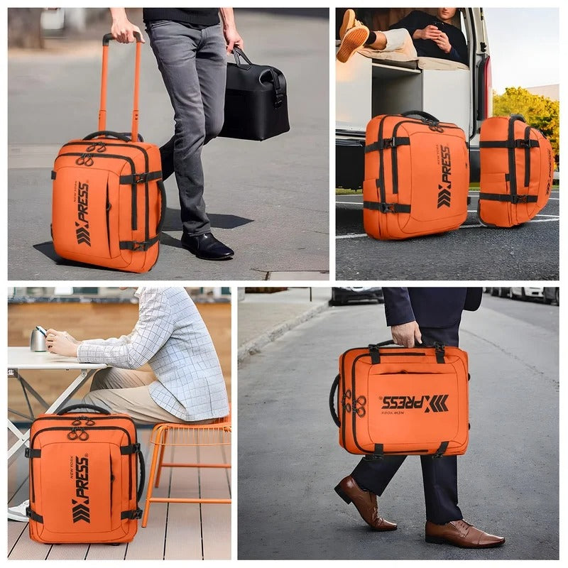 NEW YORK XPRESS 17" Underseat Carry on Luggage Airplane Approved,Water Repellent Softside Travel Suitcase,Lightweight Small Rolling Personal Item Luggage for Short Trip