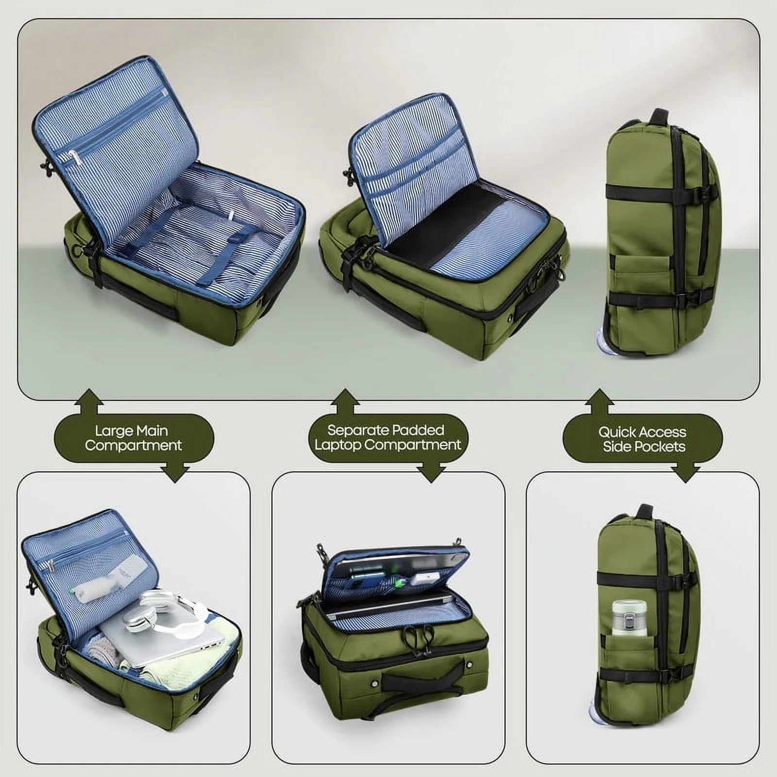 NEW YORK XPRESS 17" Underseat Carry on Luggage Airplane Approved,Water Repellent Softside Travel Suitcase,Lightweight Small Rolling Personal Item Luggage for Short Trip