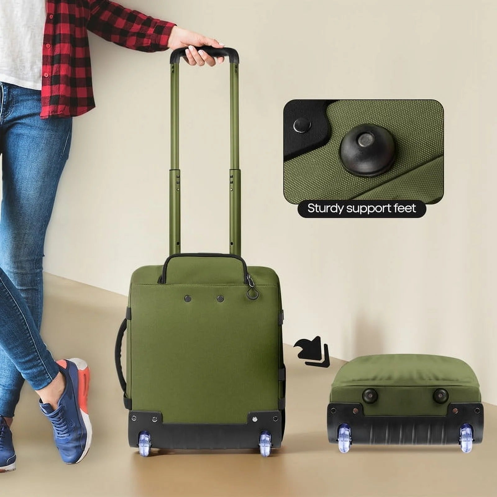 NEW YORK XPRESS 17" Underseat Carry on Luggage Airplane Approved,Water Repellent Softside Travel Suitcase,Lightweight Small Rolling Personal Item Luggage for Short Trip