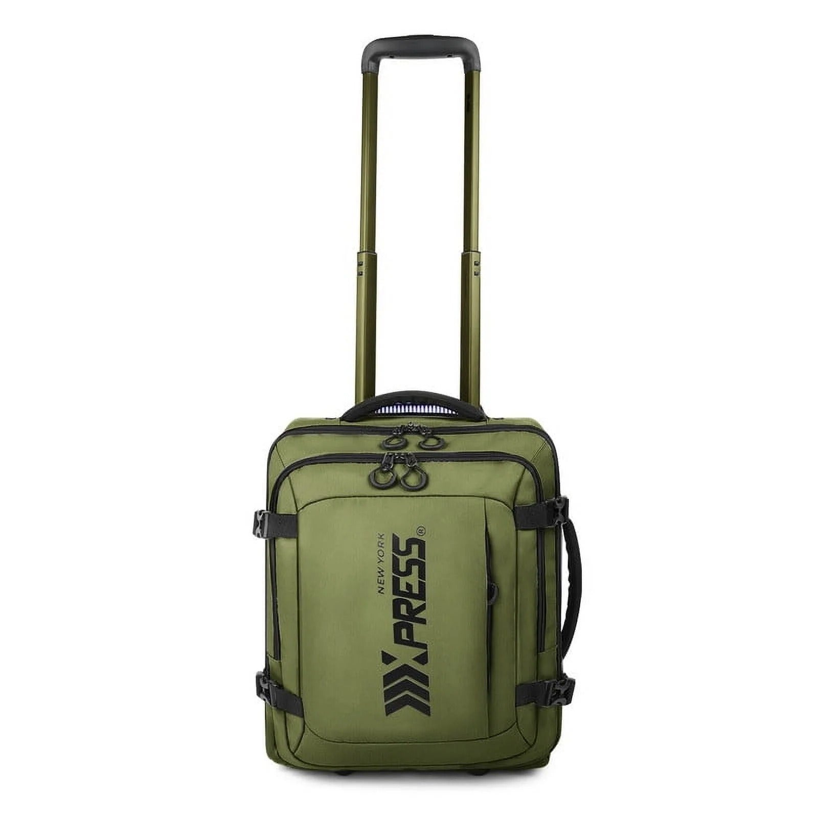 NEW YORK XPRESS 17" Underseat Carry on Luggage Airplane Approved,Water Repellent Softside Travel Suitcase,Lightweight Small Rolling Personal Item Luggage for Short Trip