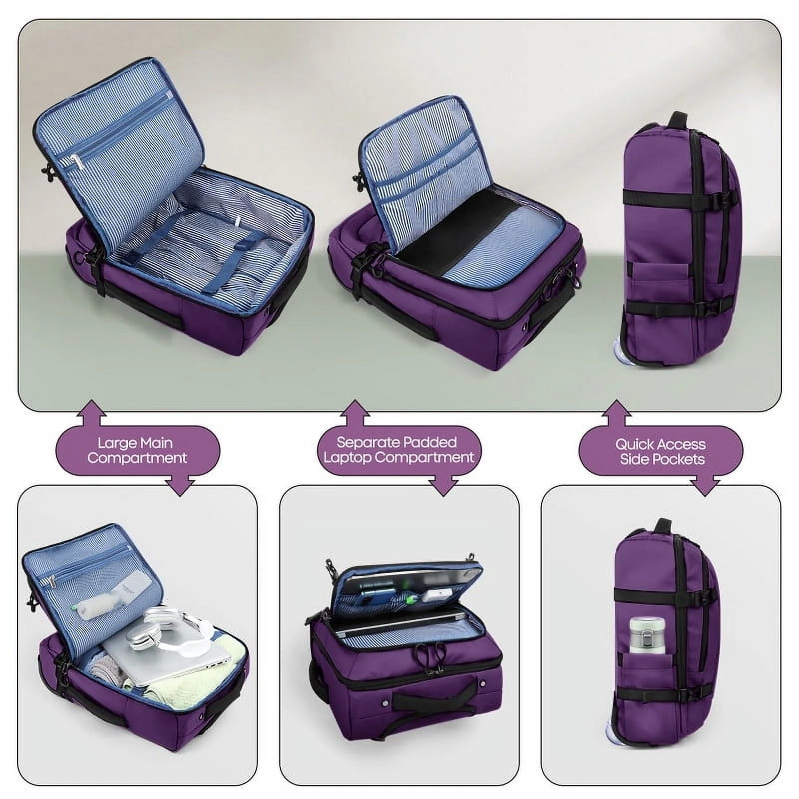 NEW YORK XPRESS 17" Underseat Carry on Luggage Airplane Approved,Water Repellent Softside Travel Suitcase,Lightweight Small Rolling Personal Item Luggage for Short Trip