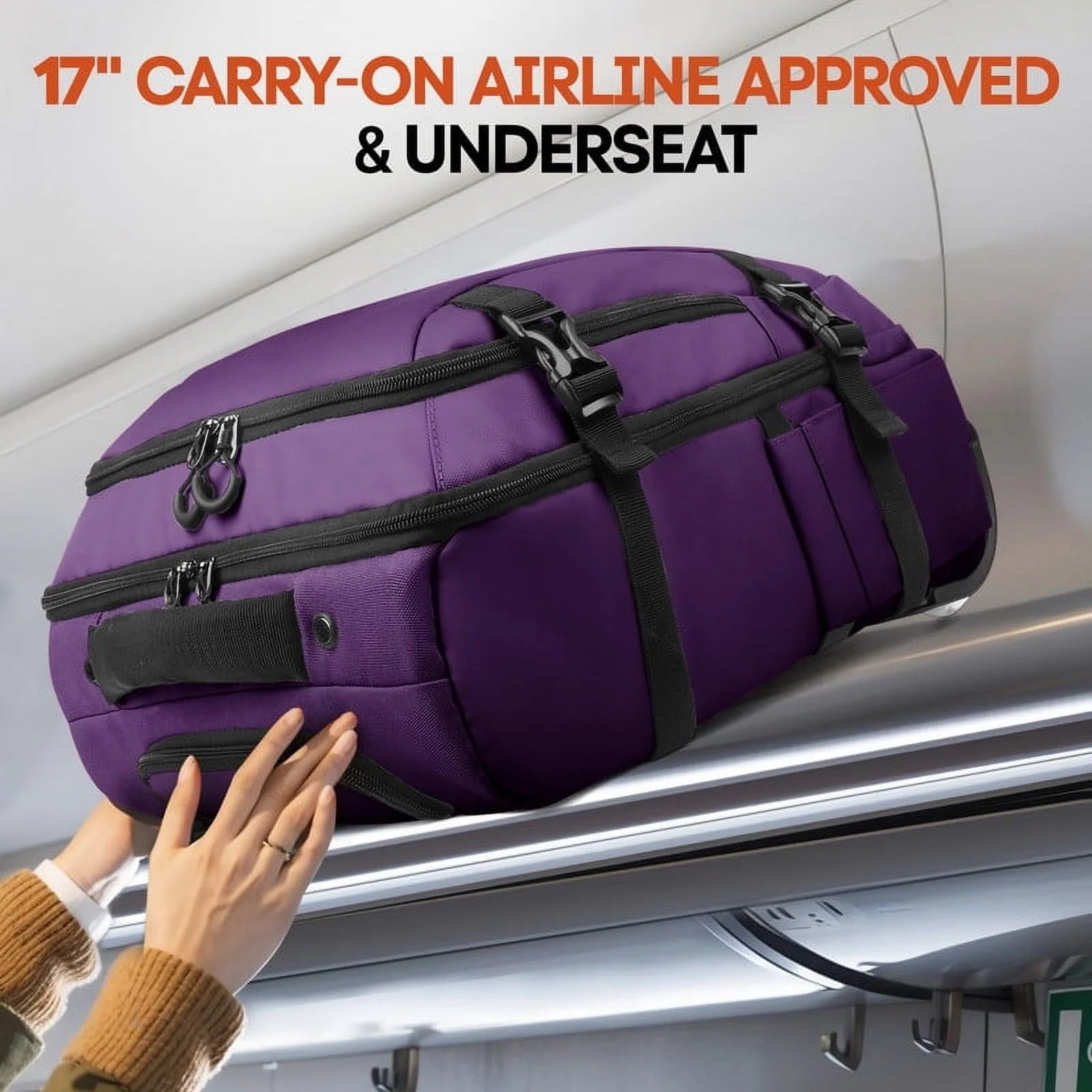 NEW YORK XPRESS 17" Underseat Carry on Luggage Airplane Approved,Water Repellent Softside Travel Suitcase,Lightweight Small Rolling Personal Item Luggage for Short Trip