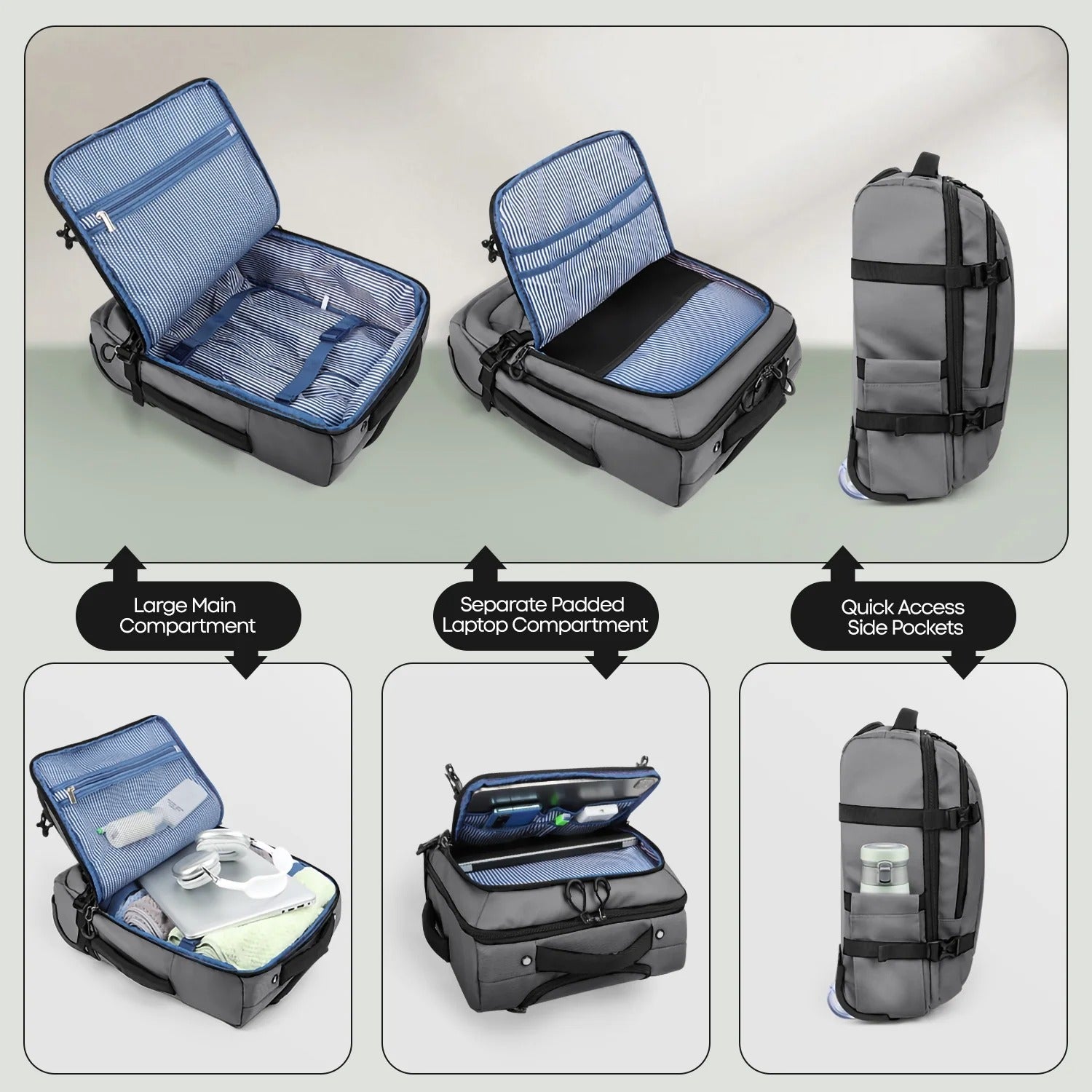 NEW YORK XPRESS 17" Underseat Carry on Luggage Airplane Approved,Water Repellent Softside Travel Suitcase,Lightweight Small Rolling Personal Item Luggage for Short Trip