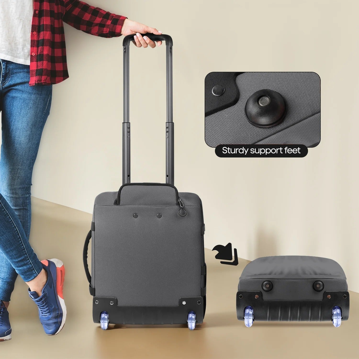 NEW YORK XPRESS 17" Underseat Carry on Luggage Airplane Approved,Water Repellent Softside Travel Suitcase,Lightweight Small Rolling Personal Item Luggage for Short Trip