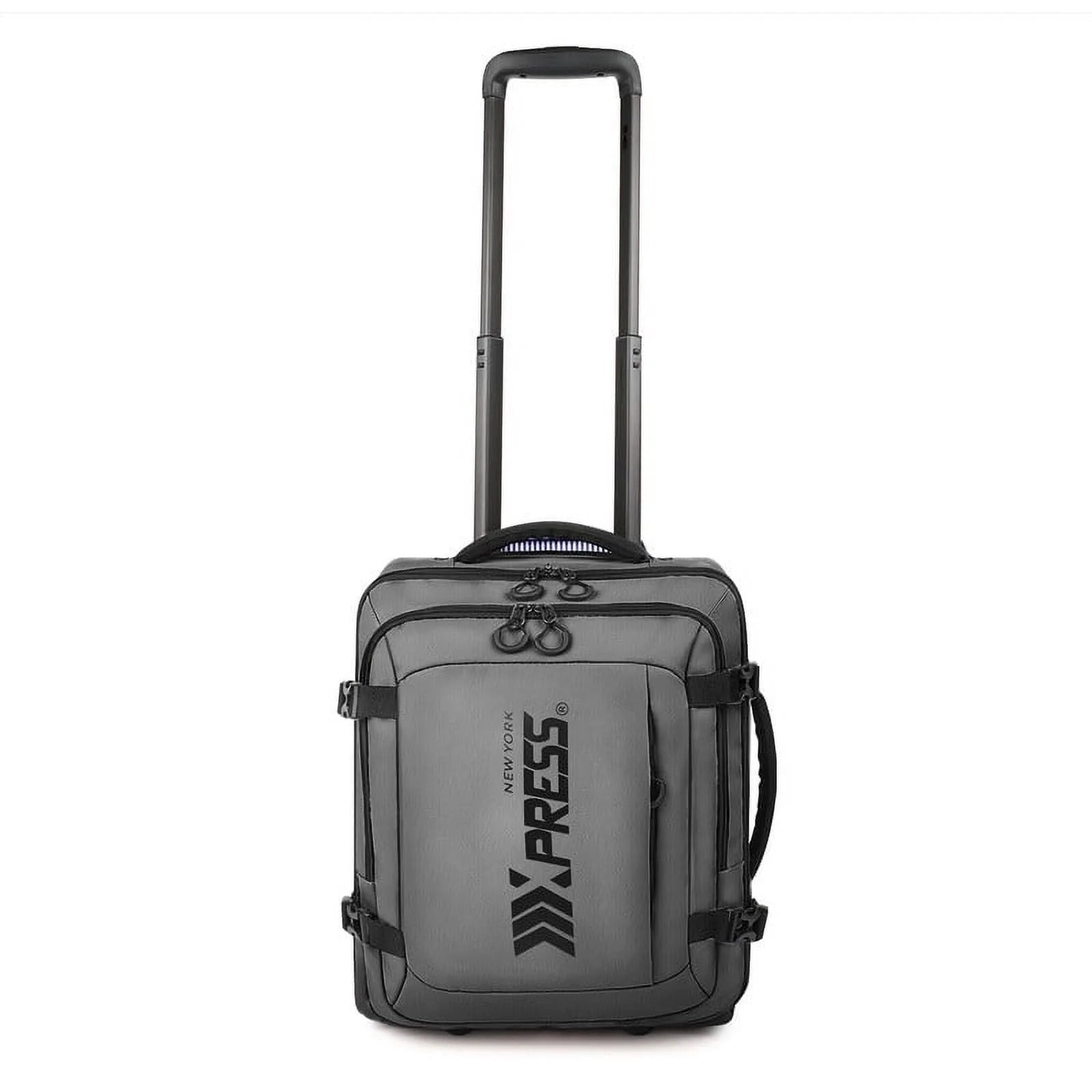 NEW YORK XPRESS 17" Underseat Carry on Luggage Airplane Approved,Water Repellent Softside Travel Suitcase,Lightweight Small Rolling Personal Item Luggage for Short Trip