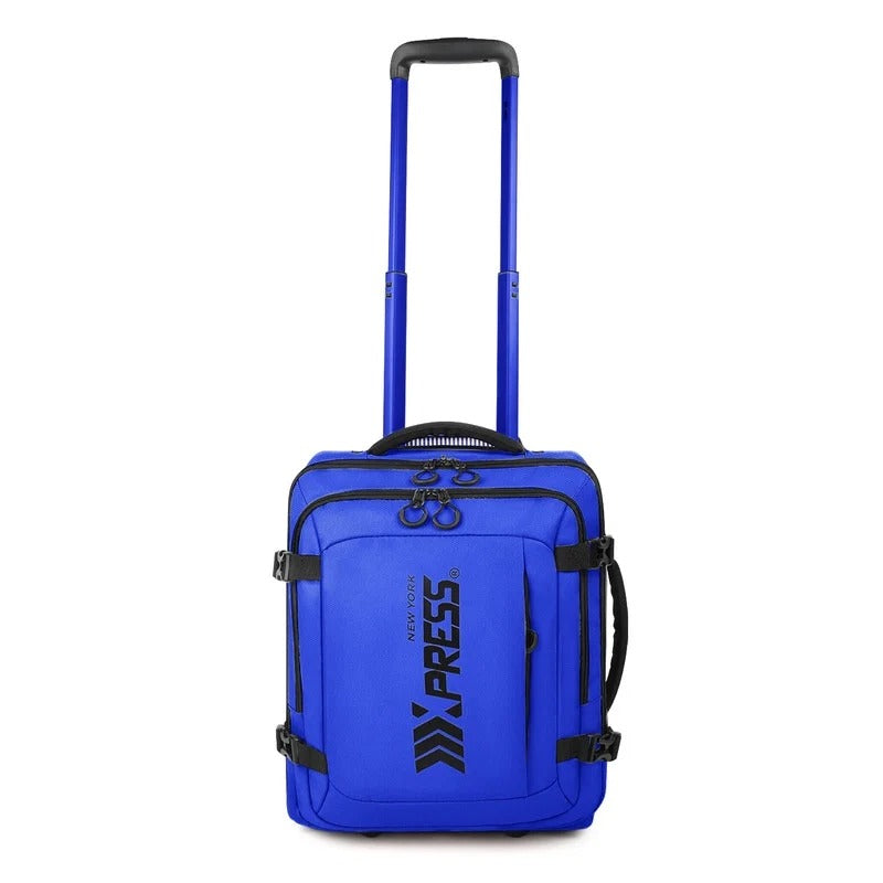 NEW YORK XPRESS 17" Underseat Carry on Luggage Airplane Approved,Water Repellent Softside Travel Suitcase,Lightweight Small Rolling Personal Item Luggage for Short Trip