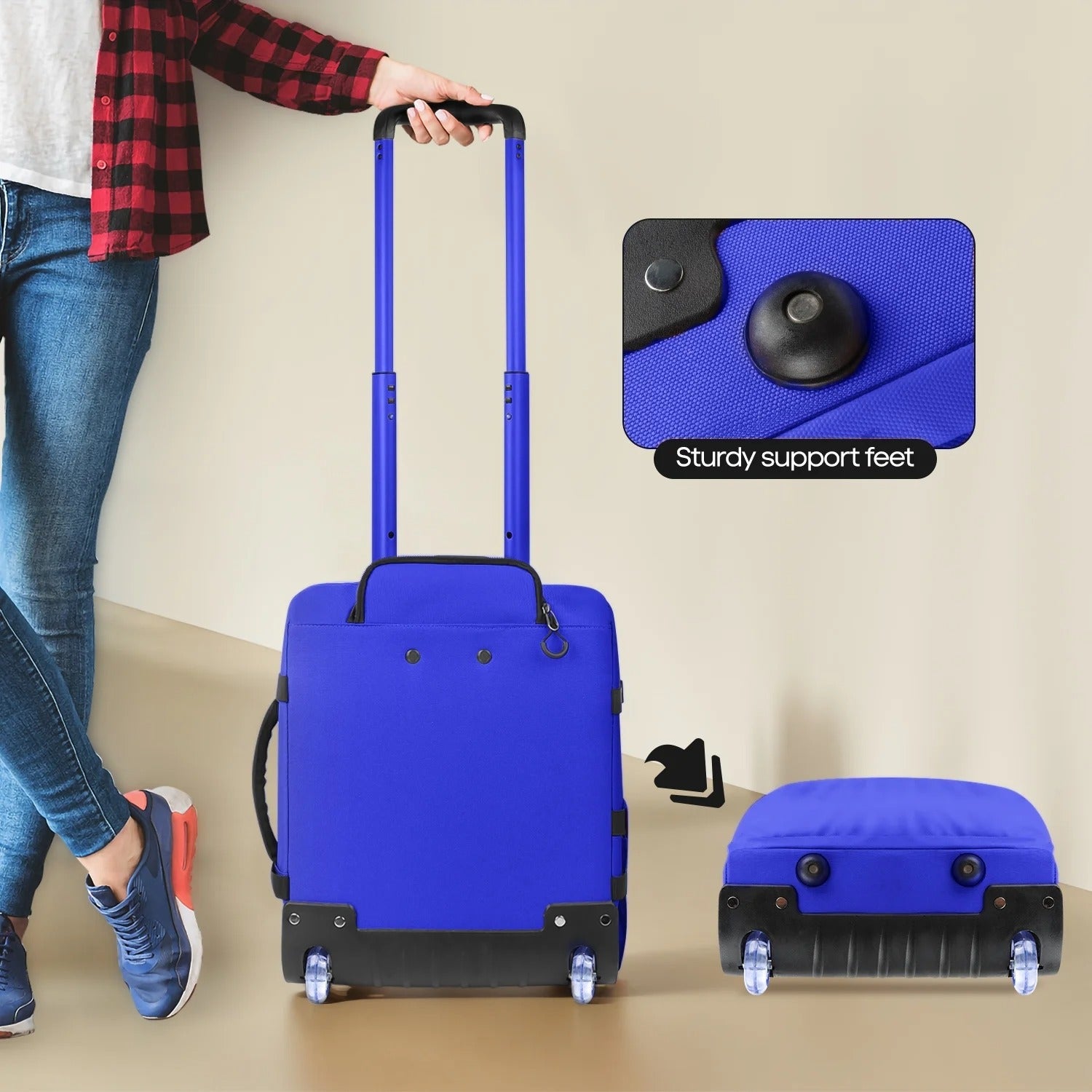 NEW YORK XPRESS 17" Underseat Carry on Luggage Airplane Approved,Water Repellent Softside Travel Suitcase,Lightweight Small Rolling Personal Item Luggage for Short Trip