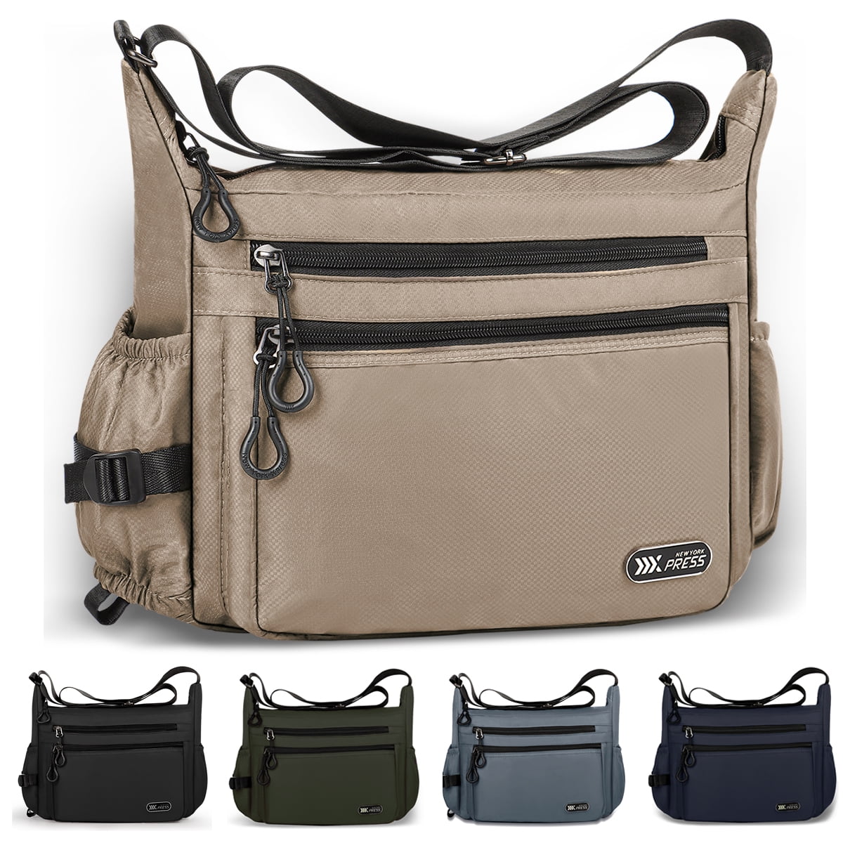 NEW YORK XPRESS Lightweight Crossbody Bag Water Resistant Multi Pocket Shoulder Handbag Casual Travel Purses and Handbags,Suitable for Men & Women